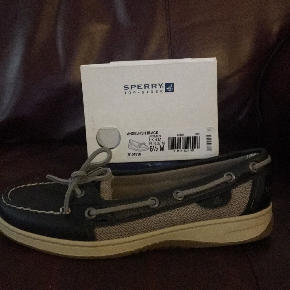 Sperry women's top-sider angelfish black 6 1/2